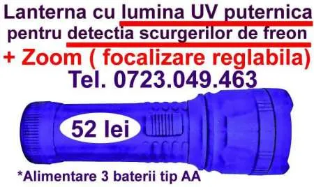 Lanterna UV puternica pentru detectie scurgeri freon - Imaginea 1