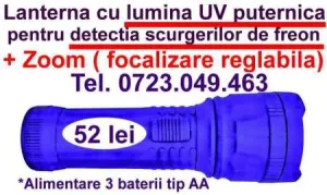 Lanterna UV puternica pentru detectie scurgeri freon