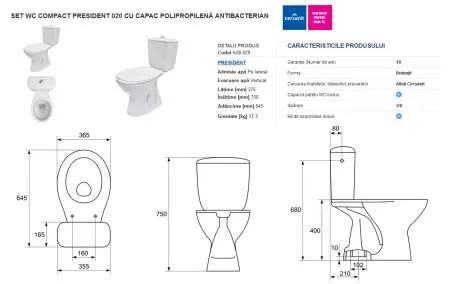 WC Cersanit, set  - Imaginea 1
