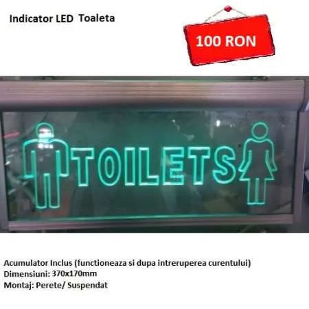 Indicatoare LED EXIT, TOILETS, HIDRANT - Imaginea 1