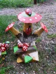 Butoaie din lemn, candelabru rustic, minibar, ciupercute - Miniatura 3