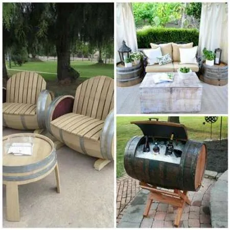 Butoaie din lemn, candelabru rustic, minibar, ciupercute - Imaginea 4