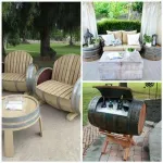 Butoaie din lemn, candelabru rustic, minibar, ciupercute - Miniatura 4