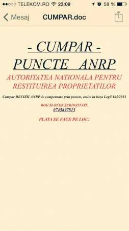 Cumpar DECIZII ANRP de compensare prin puncte,emise in baza Legii 165/2013 - Imaginea 1