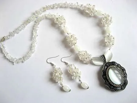 Oferta bijuterii mirese perle, organza, cristale stanca, fimo - Imaginea 5
