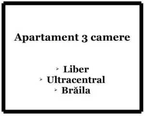 Apartament 3 camere, Braila, zona ultracentrala, proprietar