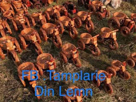 Suport flori Bicicleta si tractor rustice, din rachita - Imaginea 6