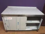 Masa inox de lucru tip dulap cu usi glisante - Miniatura 1