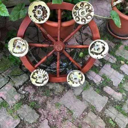 Candelabru rustic din lemn pret 150 lei - Imaginea 2