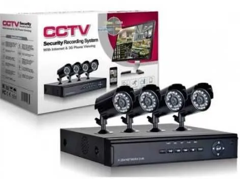Kit supraveghere CCTV sistem DVR 4 camere exterior internet cabluri - Imaginea 2