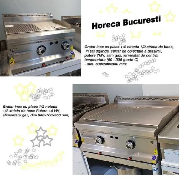 Gratar gaz neted si striat de banc profesional - Imaginea 1