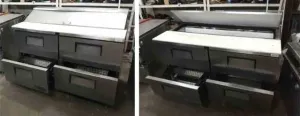 Banc inox frigorific pizza cu sertare second