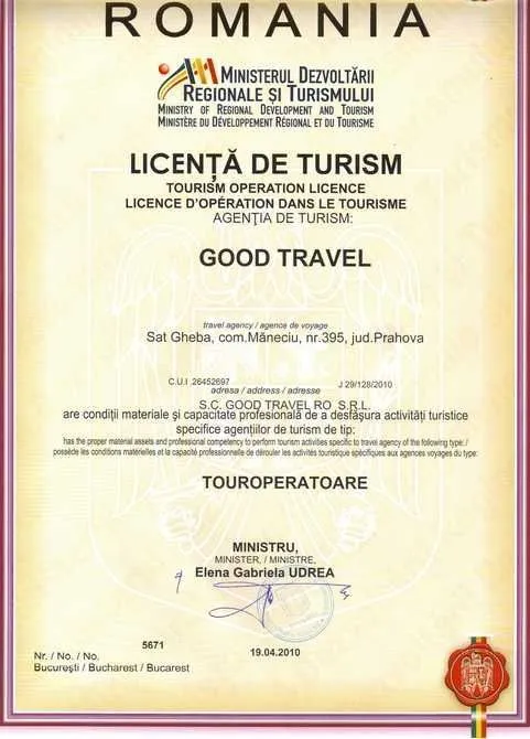 Obtinem Licente pentru Agentiile de Turism - Imaginea 1