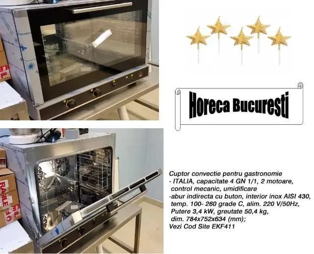 Cuptor convectie elect. gastronomie 4 tavi Italia STOC - Imaginea 1