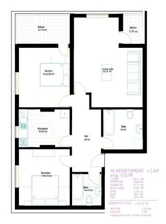 vand apartament 3 camere, 2 bai, 2 balcoane - Imaginea 6