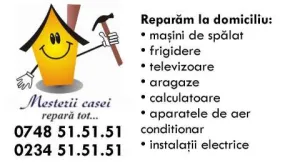 Onesti - Mesterii Casei - servicii de reparatii electrocasnice la domiciliu