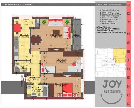 vand apartament 3 camere oltenitei-lidl - Imaginea 2