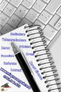 Tehnoredactare, printare, referate, asezare in pagina, asigurari, rca