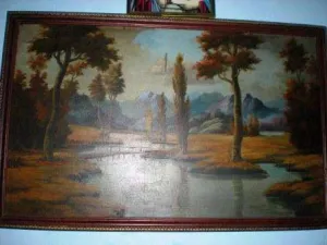 Peisaj marin,pictura veche sec.19, autor Dimitrie Hancescu