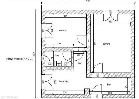 Apartament 2 camere ultracentral, parter, transformat in spatiu comercial  - Imaginea 2