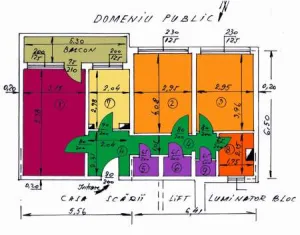 Apartament 3 camere confort 1 decomandat neamenajat