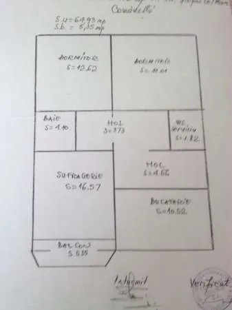 Vand apartament 3 camere decomandat etaj 1 Comanesti jud. Bacau - Imaginea 3