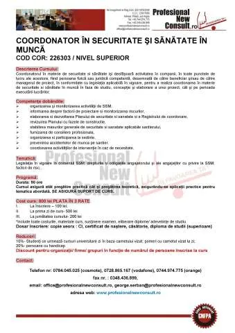 Curs Coordonator in Securitate si Sanatate in Munca - Imaginea 1