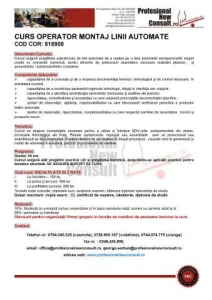 Curs Operator Montaj Linii Automate