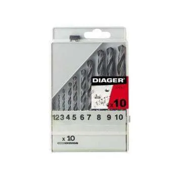 Set 10 burghie laminate HSS pentru metal Diager - Imaginea 1