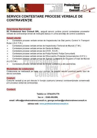Servicii Contestare Procese Verbale de Contraventie - Imaginea 1