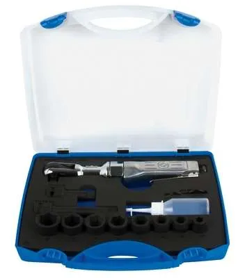 Pistol pneumatic si set de capete chei tubulare 1/2 " in cutie metalica - 1555 - Imaginea 1