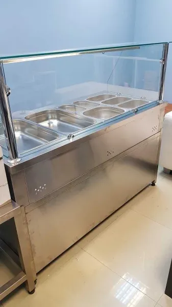 Vitrina inox calda 4 GN1/ 1 ( bain marie) pe suport - Imaginea 3
