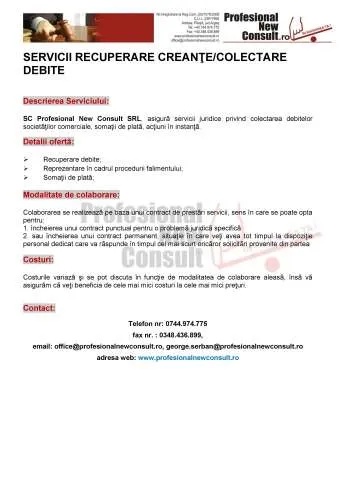 Servicii Recuperare Creante/Colectare Debite - Imaginea 1