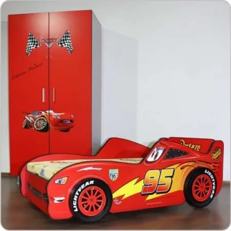 Pat copii masina Fulger 3D red - Imaginea 2