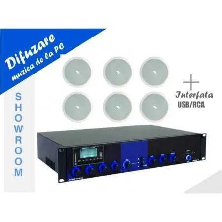 Instalatie pentru sonorizare ambientala si public address in showroom - Imaginea 1