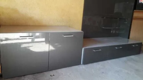 Mobila de living modern gri lucios recent adusa din Germania - Imaginea 1