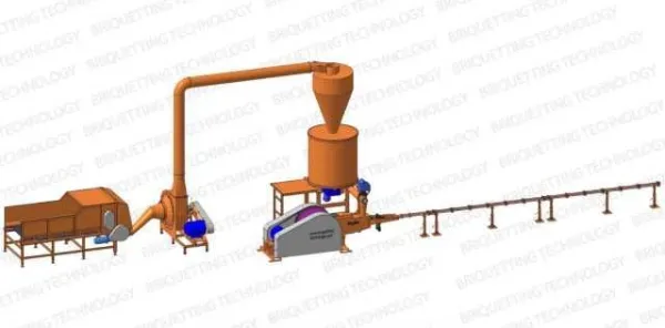 Linie brichetare 300- 400 kg/ ora brichete diametrul 60- 65 mm din resturi vegetale - Imaginea 1