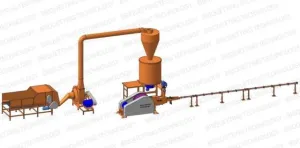 Linie brichetare 300- 400 kg/ ora brichete diametrul 60- 65 mm din resturi vegetale