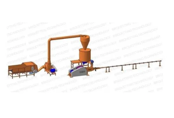 Linie brichetare 400- 500 kg/ ora brichete diametru 65- 70mm din paie - Imaginea 1