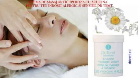 CREMA DE MASAJ ANTICUPEROZA CU AZULENA PENTRU TEN INROSIT ALERGIC SI SENSIBIL DR. TEMT - Imaginea 2