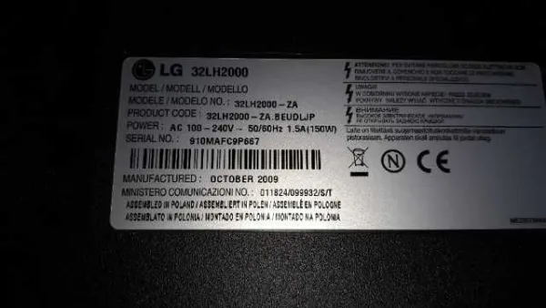 Constanta Module, componente LCD TV LG 81/ 32 COD: LG32LH2000- ZA. BEUDLJP  SERIA910MAFC9P667 - Imaginea 2