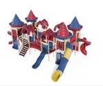 Complex de joaca parc destinat pentru copii / leagan dublu / tobogan spirala / echipamente de joaca pentru copii - Miniatura 2