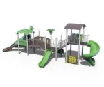 Complex de joaca parc destinat pentru copii / leagan dublu / tobogan spirala / echipamente de joaca pentru copii - Miniatura 5