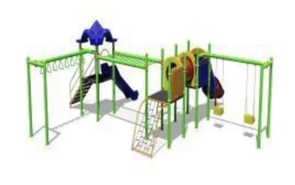 Complex de joaca parc destinat pentru copii / leagan dublu / tobogan spirala / echipamente de joaca pentru copii - Imaginea 9