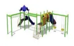 Complex de joaca parc destinat pentru copii / leagan dublu / tobogan spirala / echipamente de joaca pentru copii - Miniatura 9