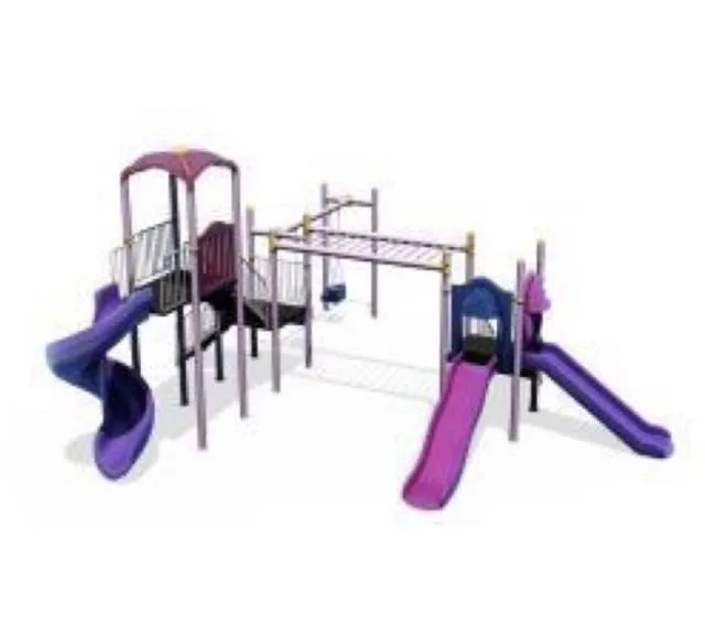 Complex de joaca parc destinat pentru copii / leagan dublu / tobogan spirala / echipamente de joaca pentru copii - Imaginea 10