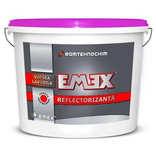 Vopsea Lavabila Reflectorizanta EMEX - Necesita perle reflectorizante - Imaginea 1