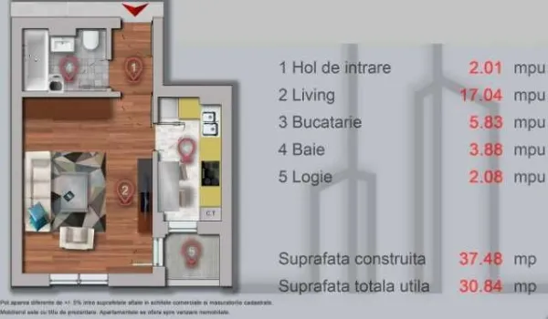 Garsoniera demisol, pe Str. Sperantei, langa Lacul Morii. - Imaginea 6