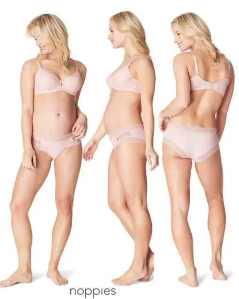 Sutien cu dantela roz pentru alaptare Noppies - Imaginea 1