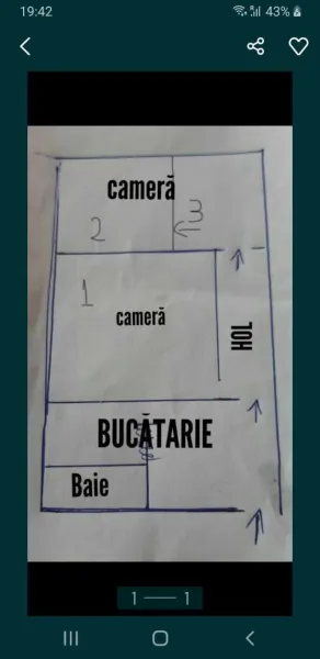 Vand apartament 2 camere( modificat in 3 camere) - Giurgiu - Imaginea 1